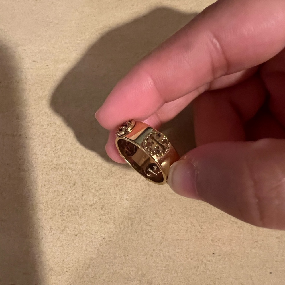 Tory Burch Golden Logo/Icon Ring - Picture 4 of 9